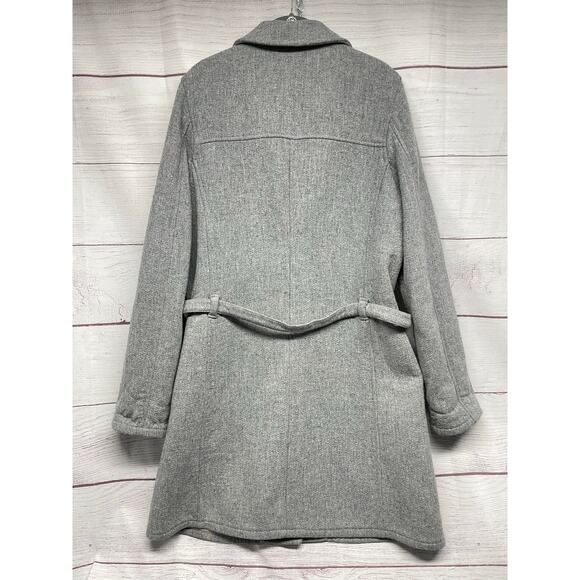Abercrombie & Fitch gray wool blend jacket trench coat size L - Picture 9 of 13